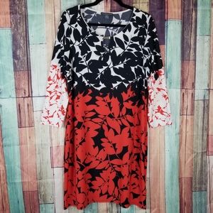 Covington Multi-colored Leaf Print Dress